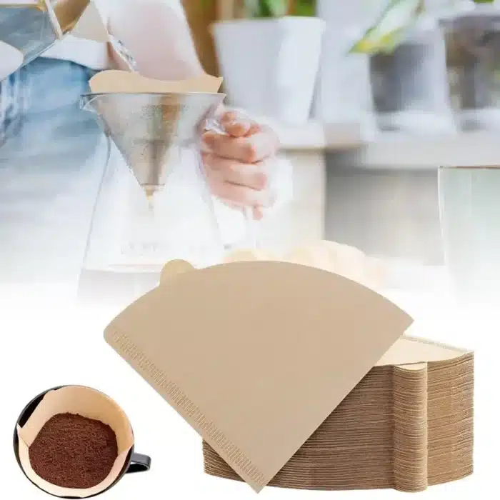 Filtre à Café en Papier Spécial pour Machine à Expresso, Moka, Pot, Passoire, Tasse, Papier, Forme en V, Taille V01 V02, 40 Pièces, Nouveauté 1