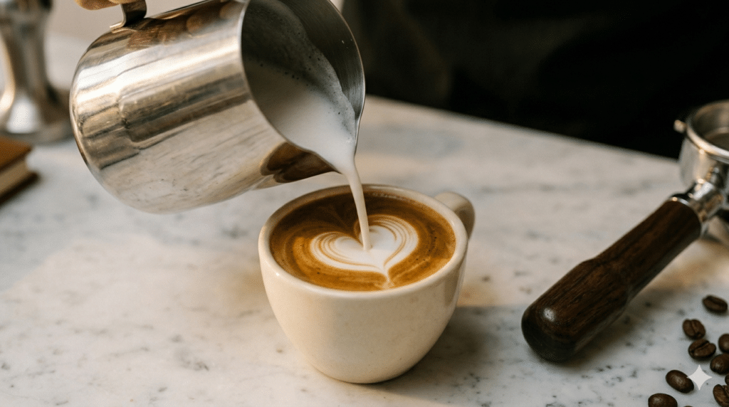 café crème et pot au lait inox