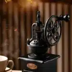 Ancien Moulin à Café Mural avec Tiroir en Bois2 8