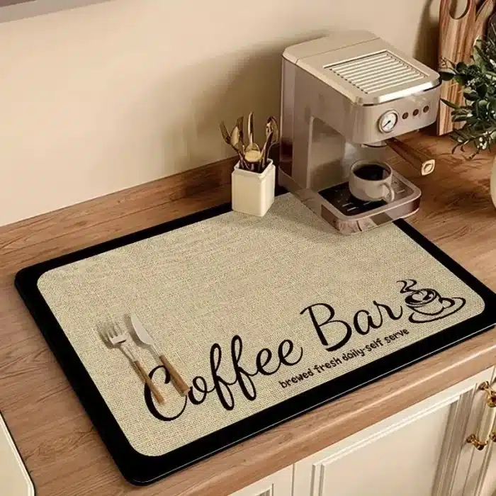 Tapis absorbant imprimé café 3