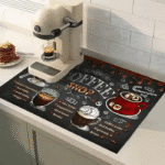 Tapis absorbant imprimé café