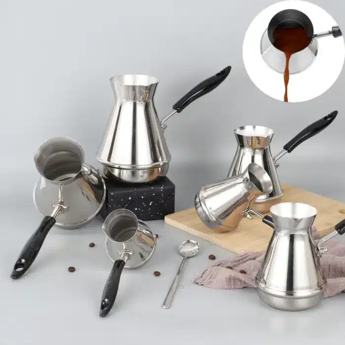 Pot Moka en acier inoxydable à Long manche 1