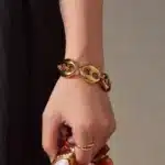 Plaqué or grain de café chaîne collier 3