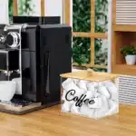 Boîte de rangement en bambou pour capsules de café, porte-dosette en acrylique, conteneur de filtre à café, stockage, évaluation pour la cuisine 4