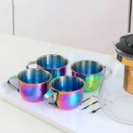 Tasse à Thé de 60ml avec Poignée en Acier Inoxydable 304, Mini Tasse de Style Coréen Français ou 5 Couleurs au Choix 2