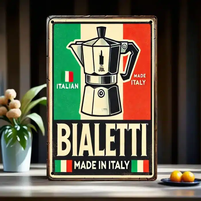 Panneau métallique expresso italien Bialett 1
