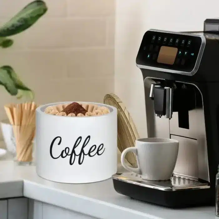 Boîte à dosettes de café en bois avec couvercle 3