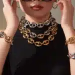 Plaqué or grain de café chaîne collier 4