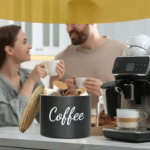 Boîte à dosettes de café en bois avec couvercle