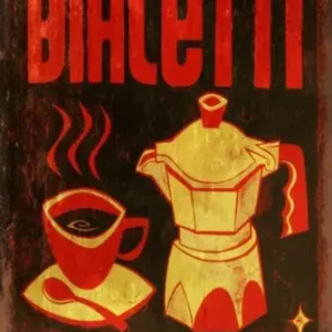 Bialetti cafetière italienne et tasse plaque murale 1