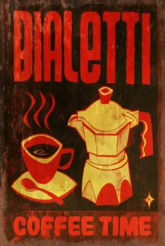 Bialetti cafetière italienne et tasse plaque murale 1