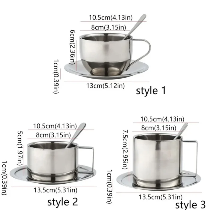 Tasses à café pratiques en acier inoxydable 6