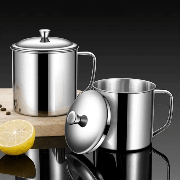 Tasse acier inoxydable avec couvercle
