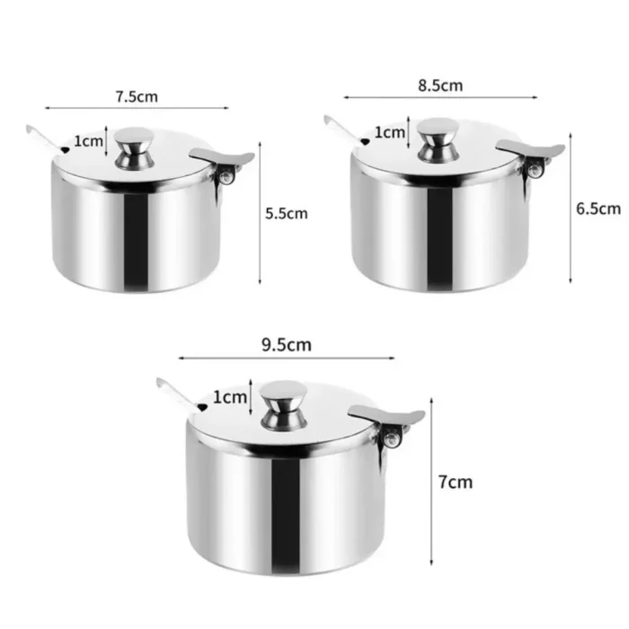 Mini pot à sucre avec couvercle et cuillère 6