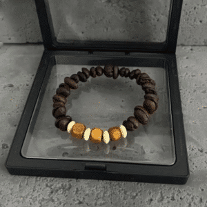 Bracelet en grains de café naturel