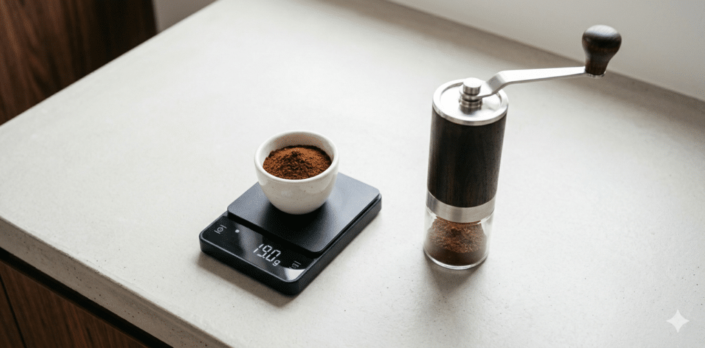 caffe doppio : balance+moulin manuel