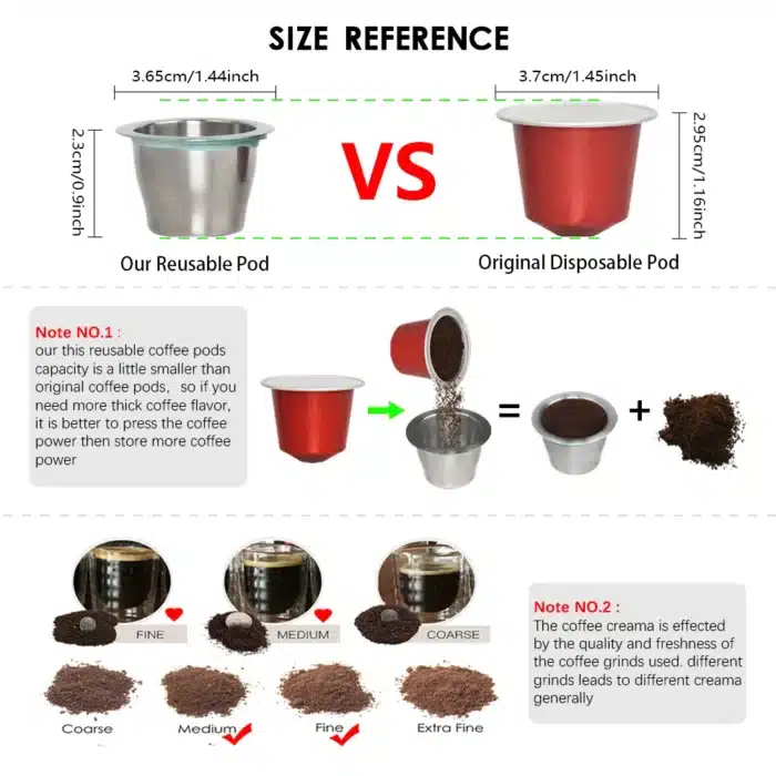 Nespresso dosettes de café en acier inoxydable capsules rechargeables 6